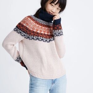 Madewell Brookdale Fair Isle Turtleneck Sweater